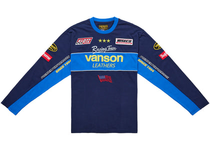 Supreme Vanson Leathers L/S Top Navy - authentic Supreme product