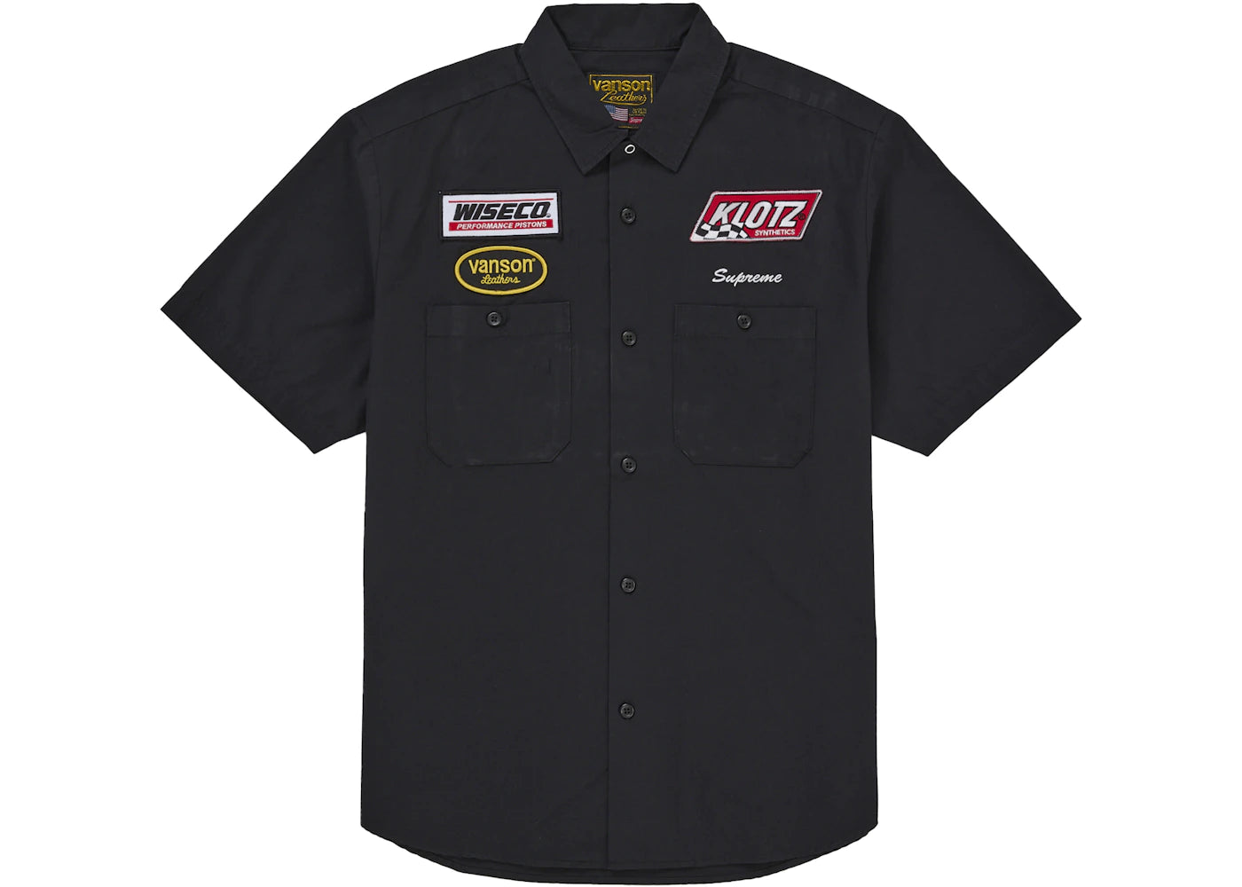 Supreme Vanson Leathers S/S Work Shirt Black - vue 360