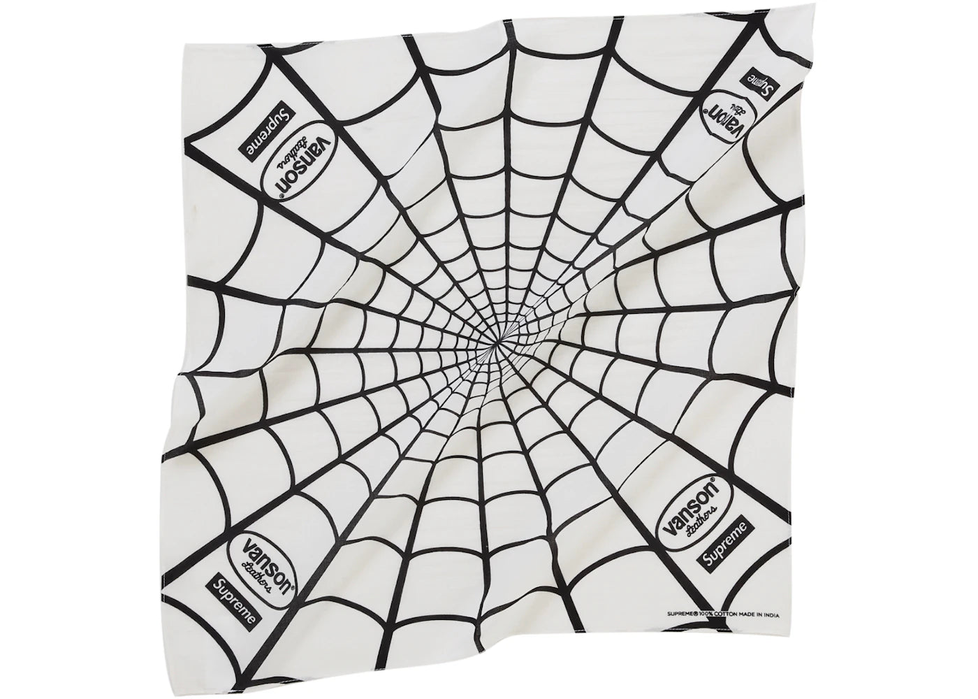 Supreme Vanson Leathers Spider-Man Bandana White - vue secondaire B