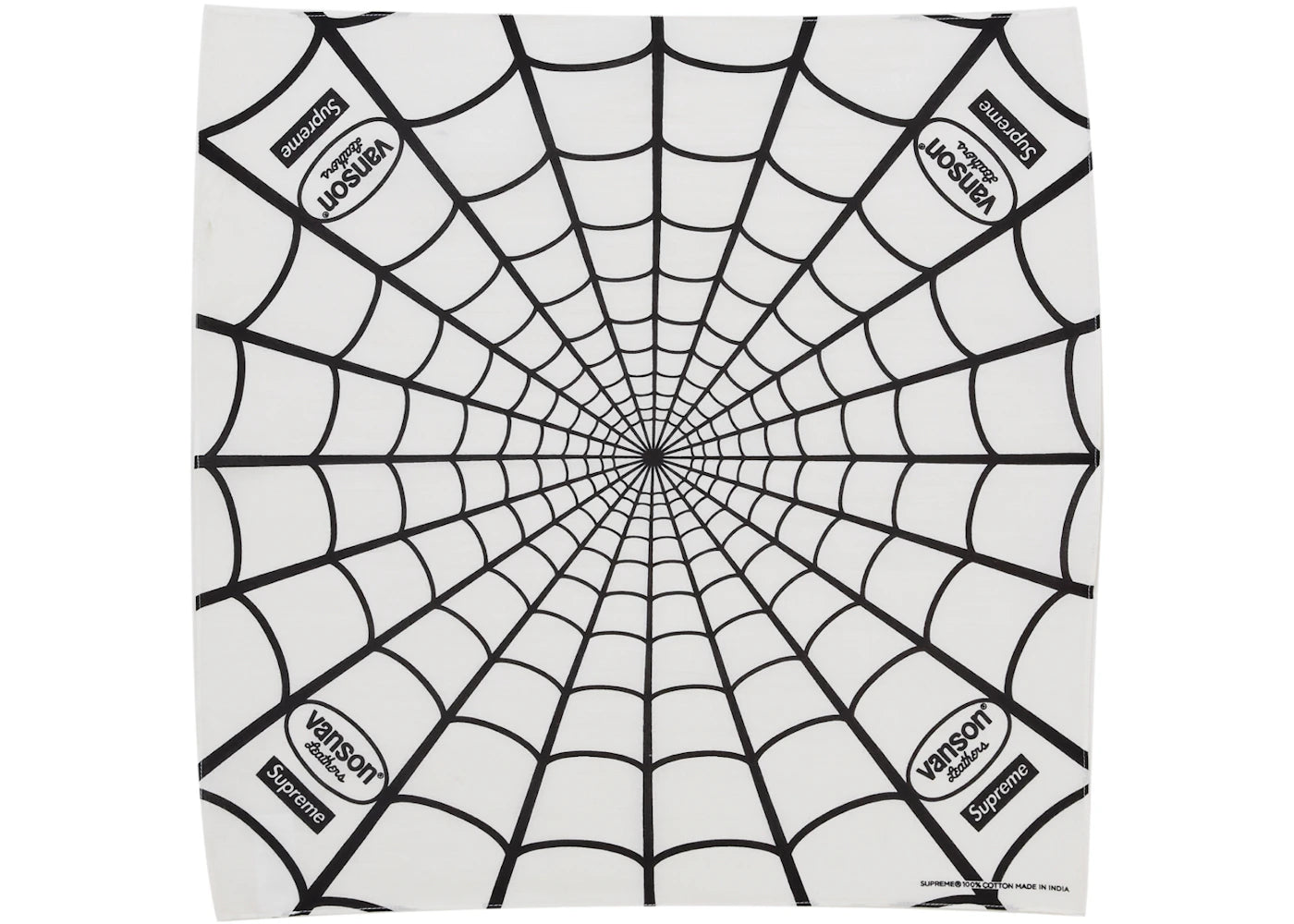 Supreme Vanson Leathers Spider-Man Bandana White - vue secondaire A