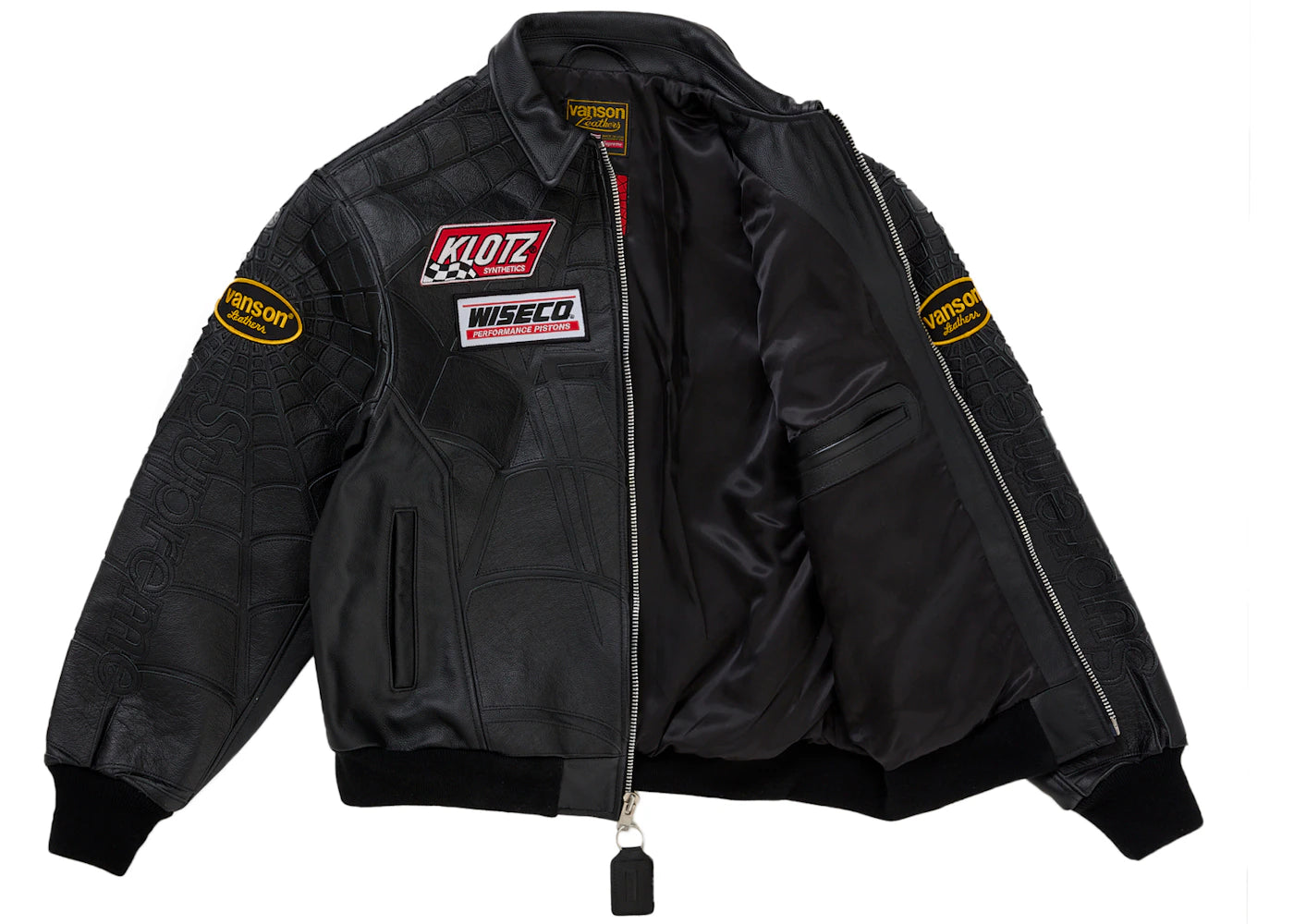 Supreme Vanson Leathers Spider-Man Jacket Black - vue secondaire A