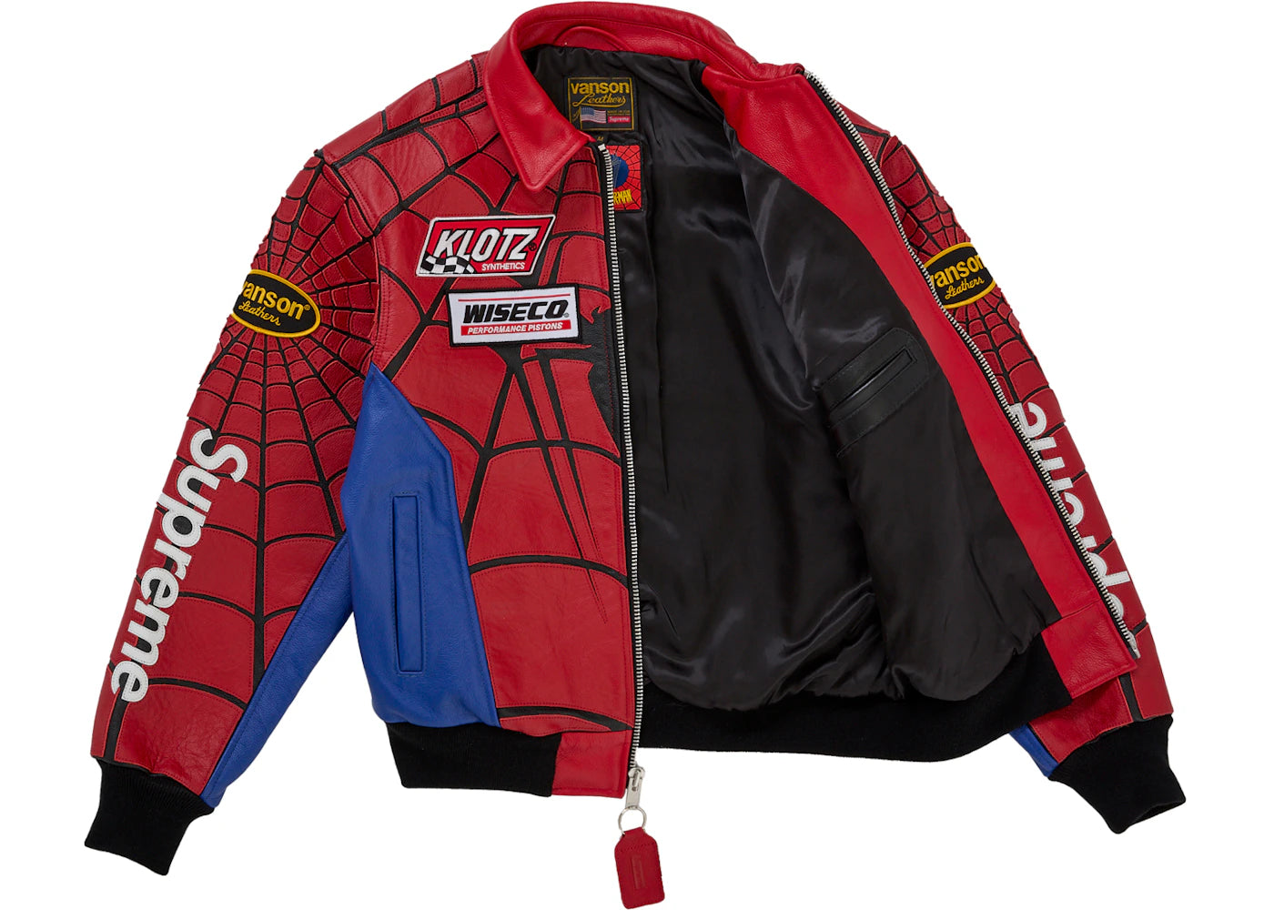Supreme Vanson Leathers Spider-Man Jacket Multicolor - vue secondaire A