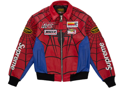 Supreme Vanson Leathers Spider-Man Jacket Multicolor - authentic Supreme apparel