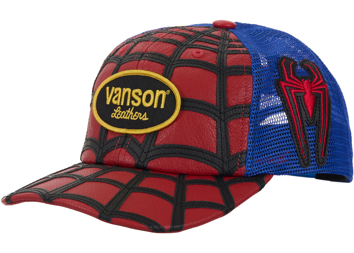 Supreme Vanson Leathers Spider-Man Mesh Back 6-Panel Hat Red - vue secondaire A