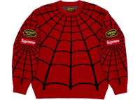 Supreme Vanson Leathers Spider-Man Sweater Red