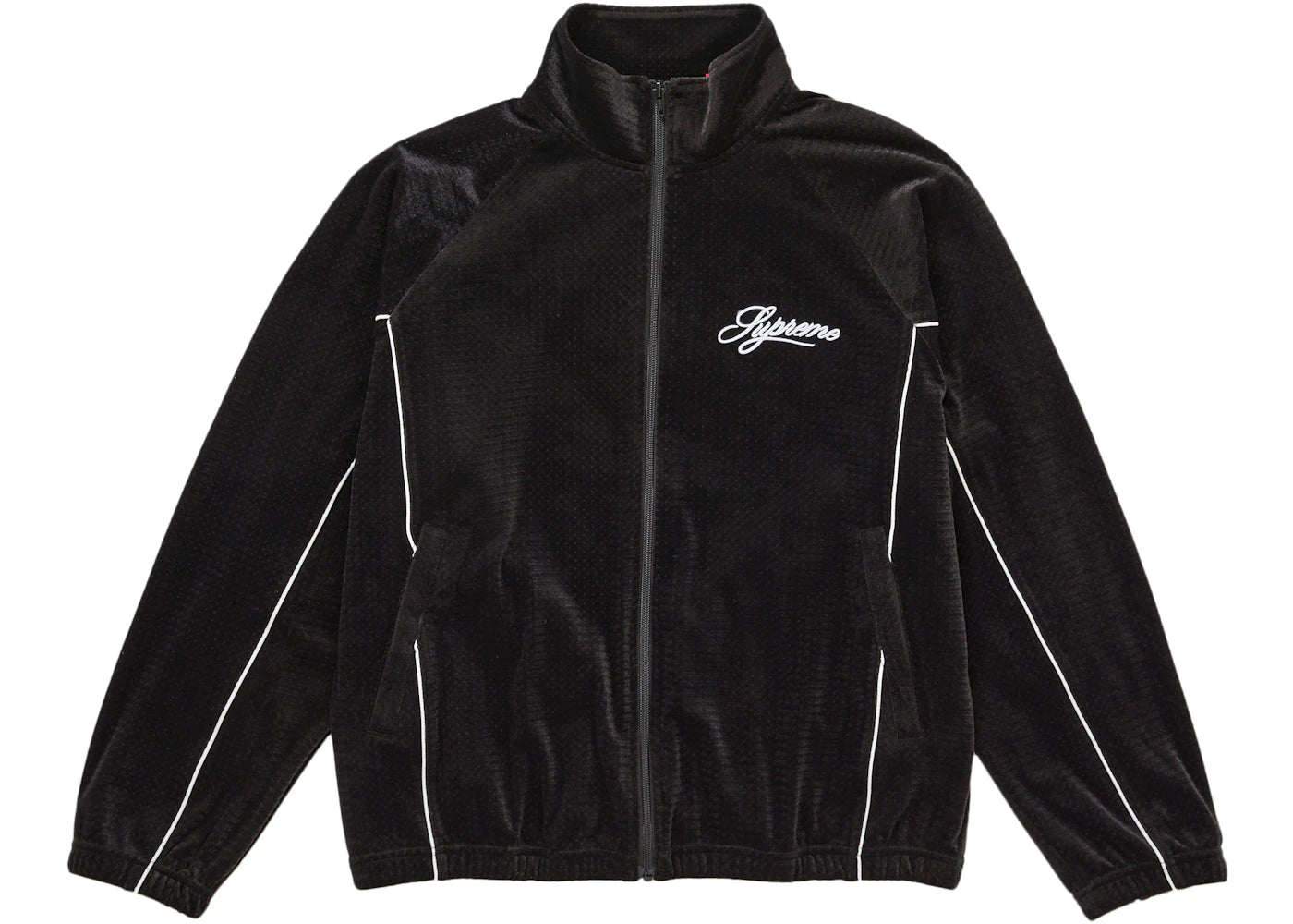 Supreme Velour Mesh Track Jacket Black - vue 360