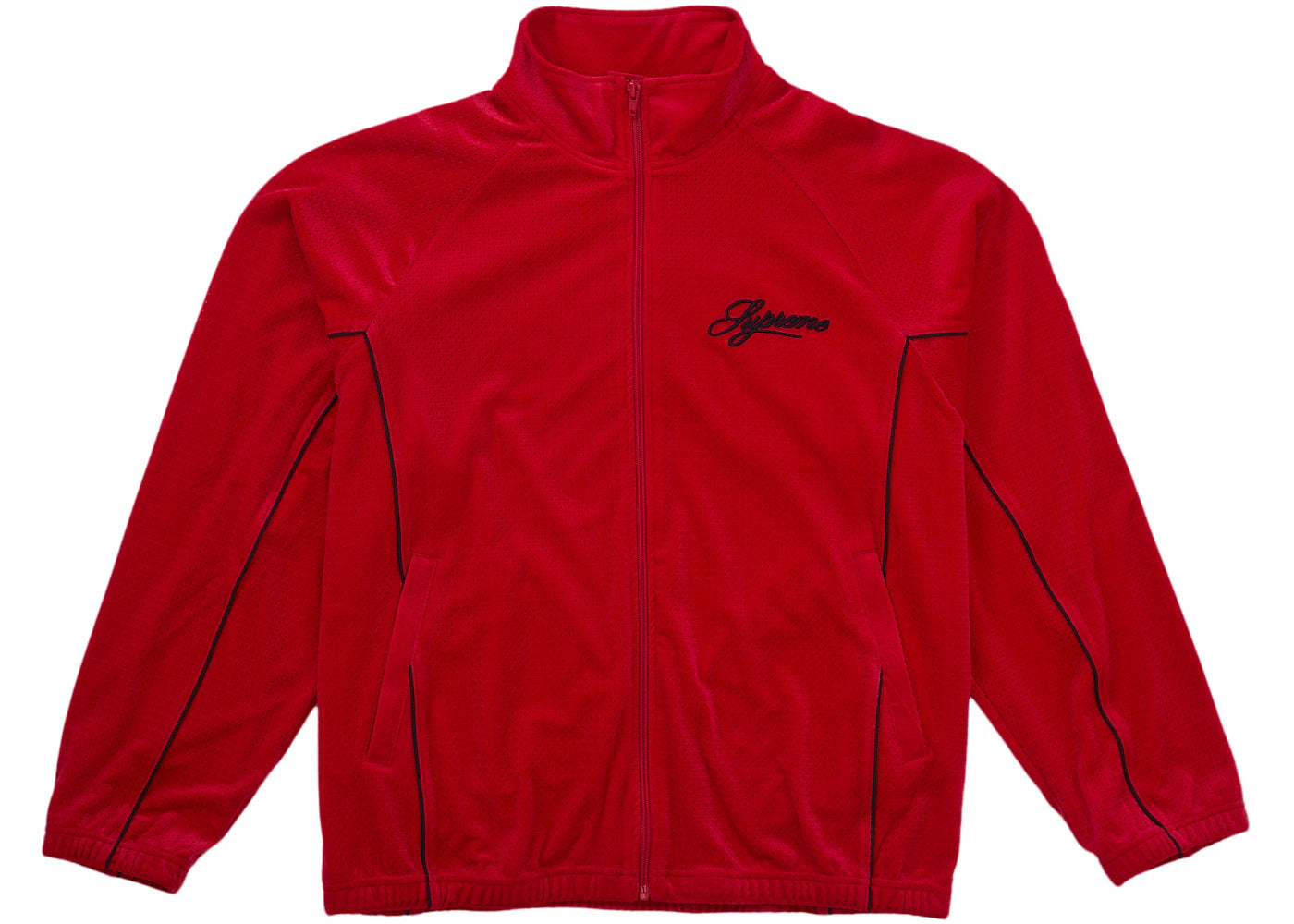 Supreme Velour Mesh Track Jacket Red - vue secondaire A