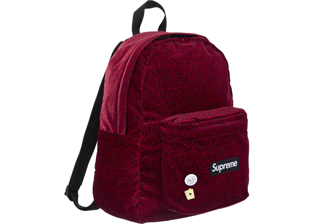 Supreme Velvet Backpack Red Leopard - vue secondaire A