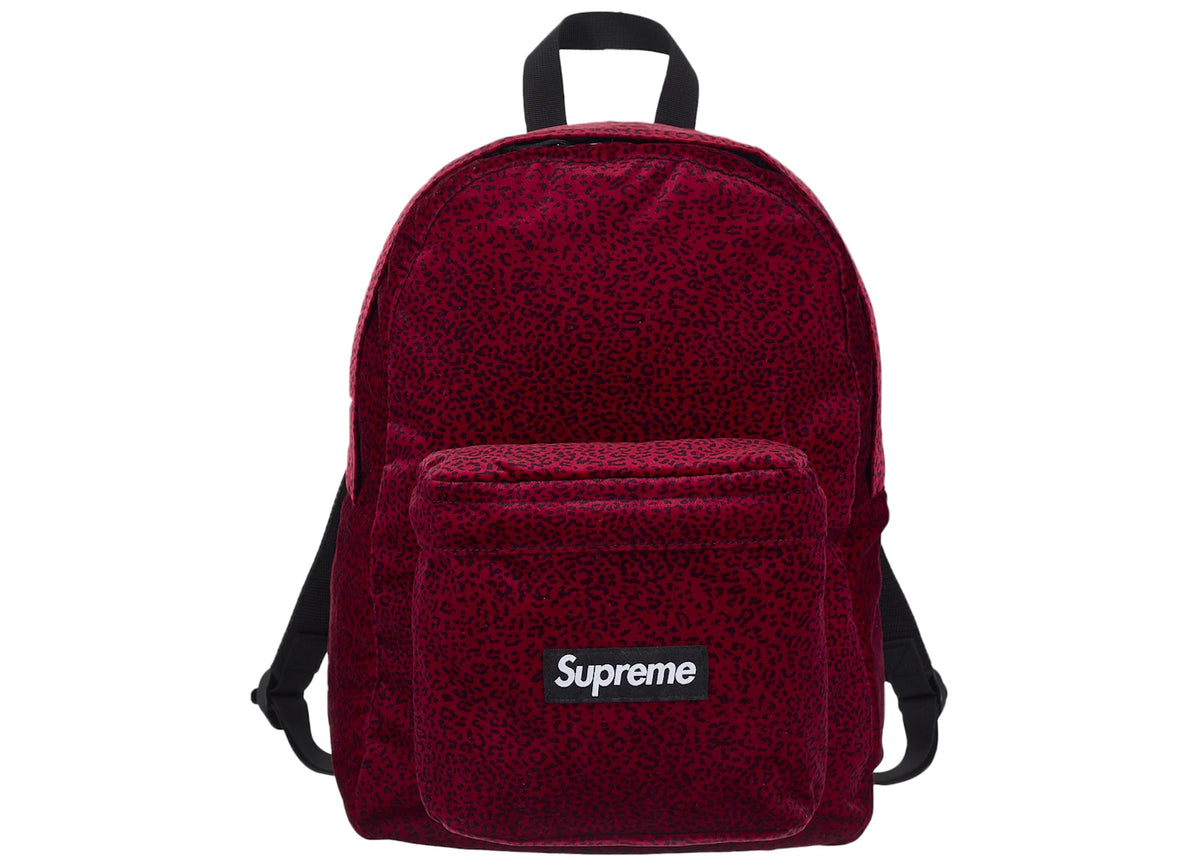 Supreme Velvet Backpack Red Leopard - vue 360