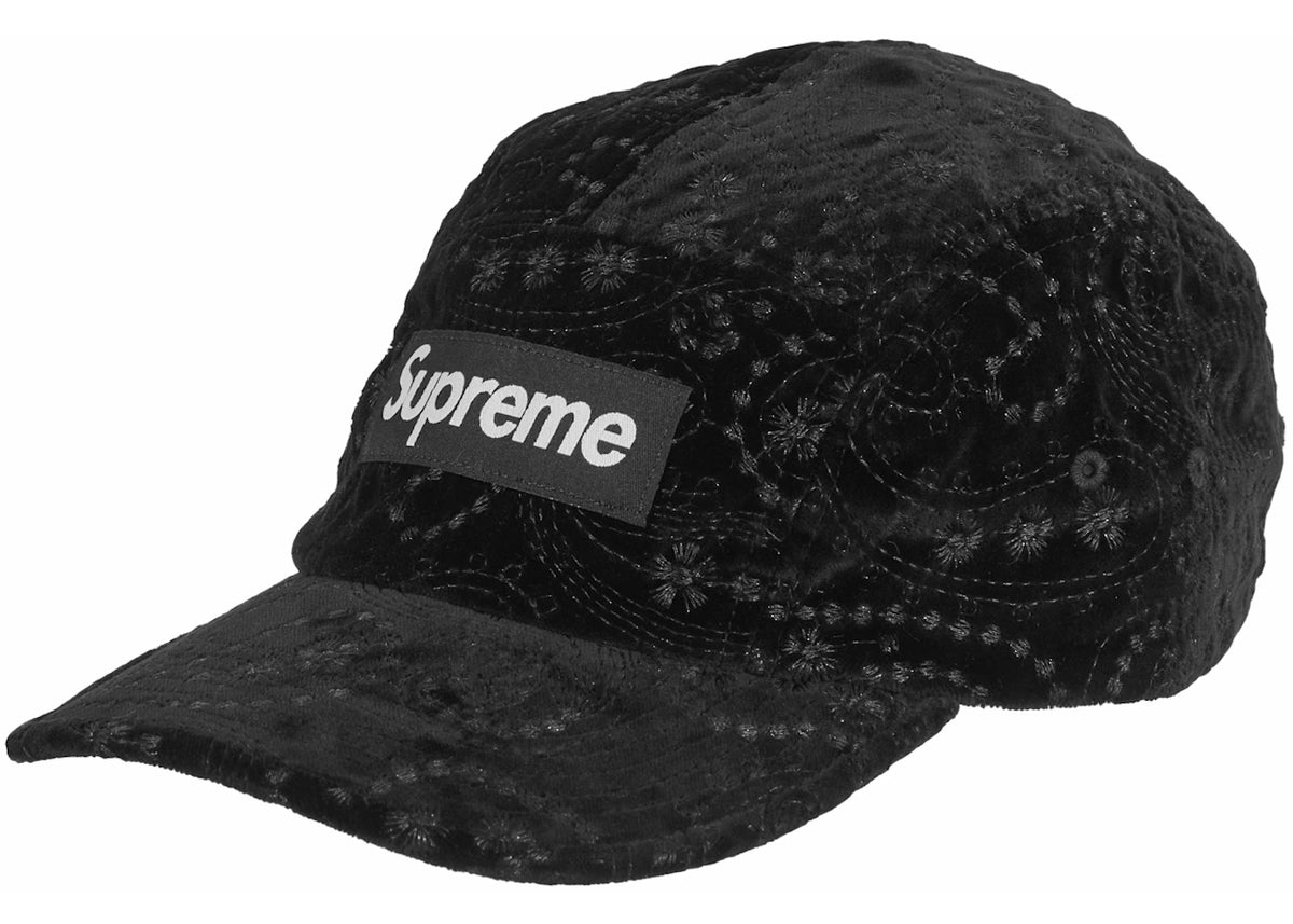 Supreme Velvet Paisley Camp Cap Black - vue 360