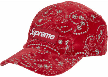 Supreme Velvet Paisley Camp Cap Red - product view 2