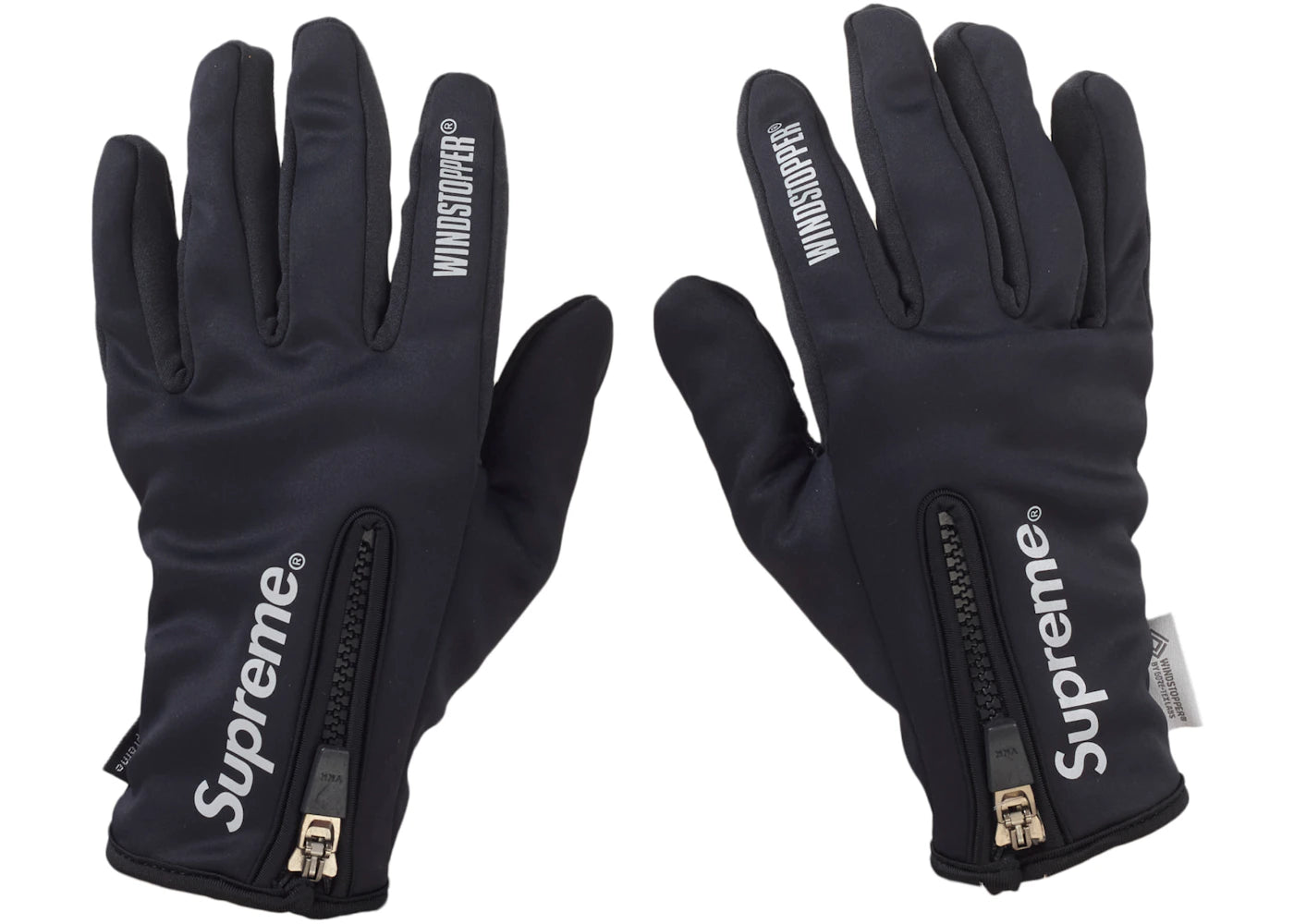 Supreme WINDSTOPPER Zip Gloves Black - vue secondaire B