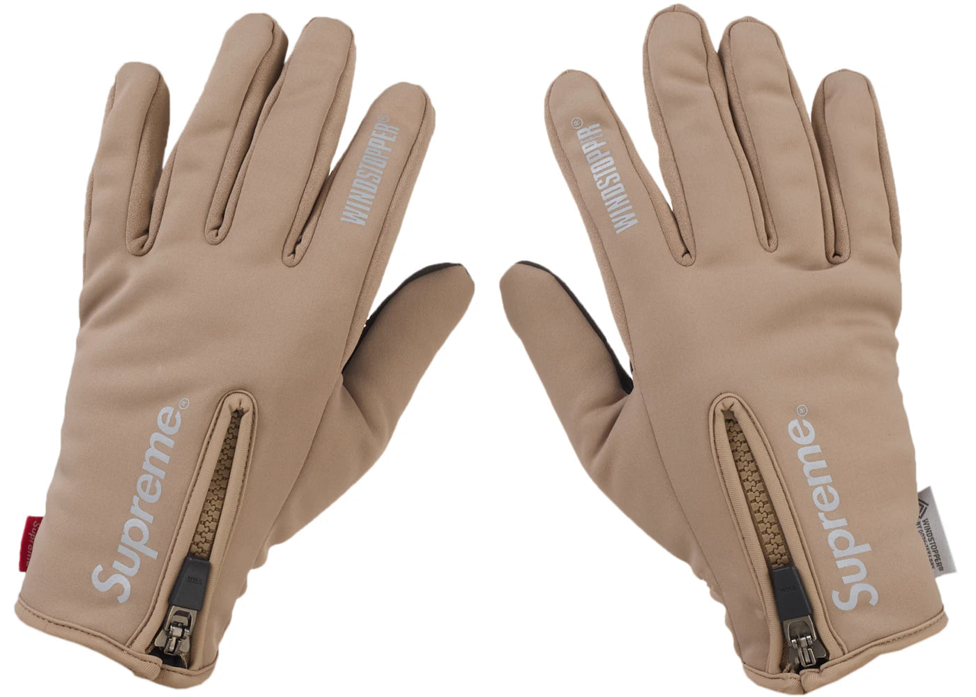 Supreme WINDSTOPPER Zip Gloves Taupe - vue secondaire B