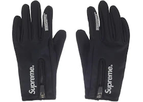Supreme WINDSTOPPER Zip Gloves (FW25) Black - vue 360