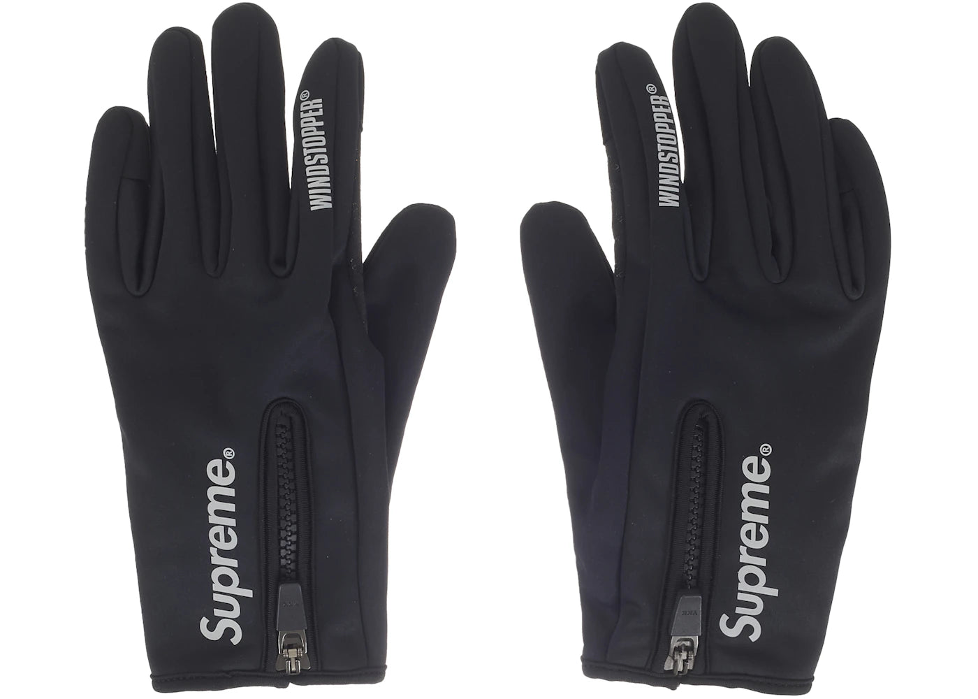 Supreme WINDSTOPPER Zip Gloves (FW25) Black - vue secondaire A