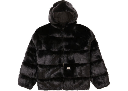 Supreme WTAPS Faux Fur Hooded Jacket Black - apparel view 2