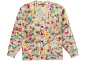 Supreme Waffle Knit Cardigan Tie Dye - vue 360