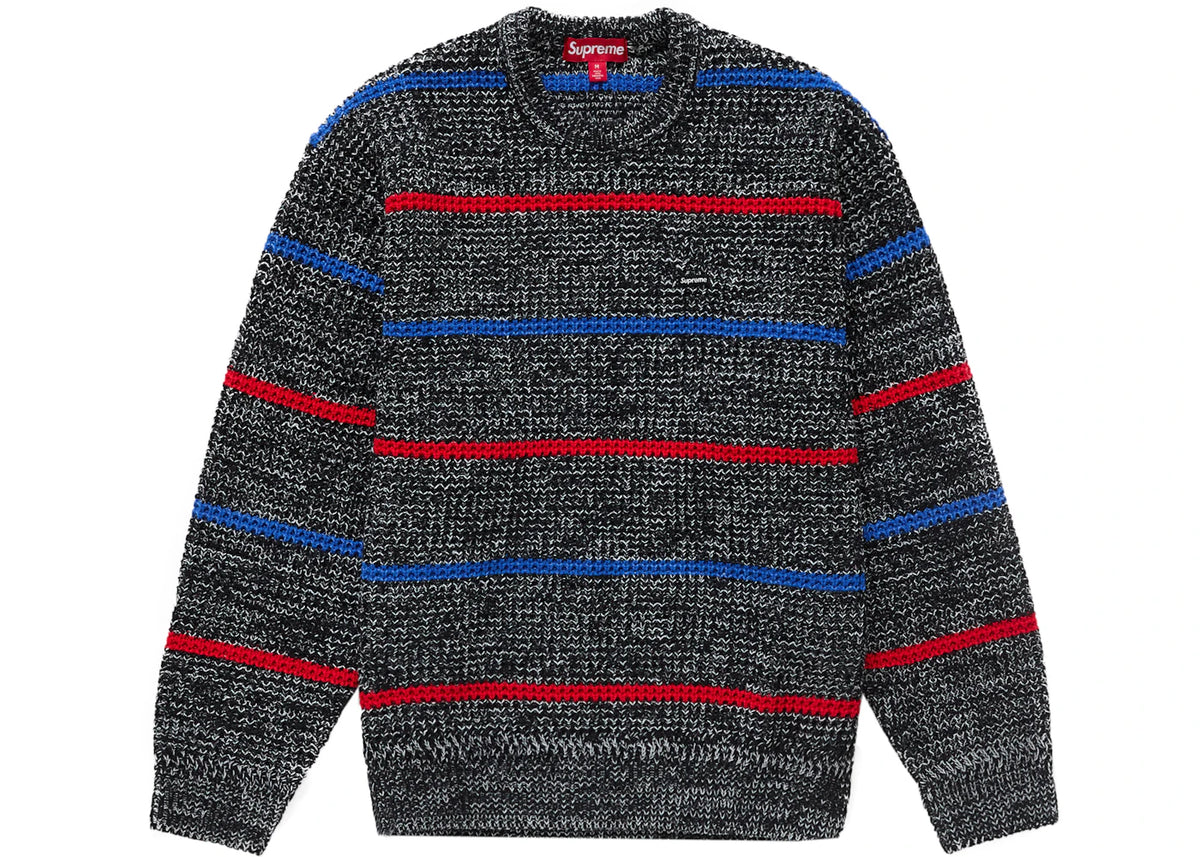 Supreme Waffle Small Box Sweater Stripe Melange - vue 360