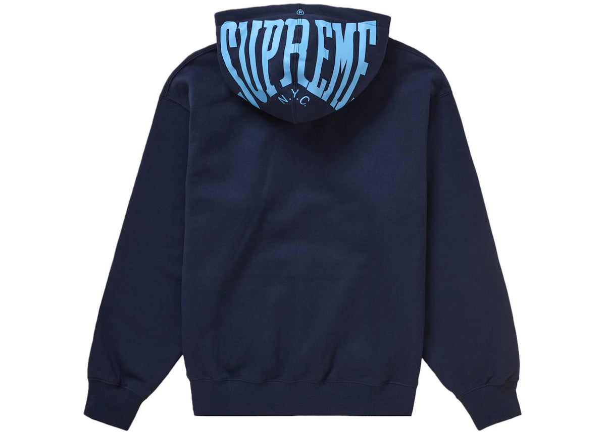 Supreme Warm Up Hooded Sweatshirt SS24 Navy - vue secondaire A