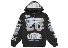 Supreme Warriors Applique Zip Up Hooded Sweatshirt Black