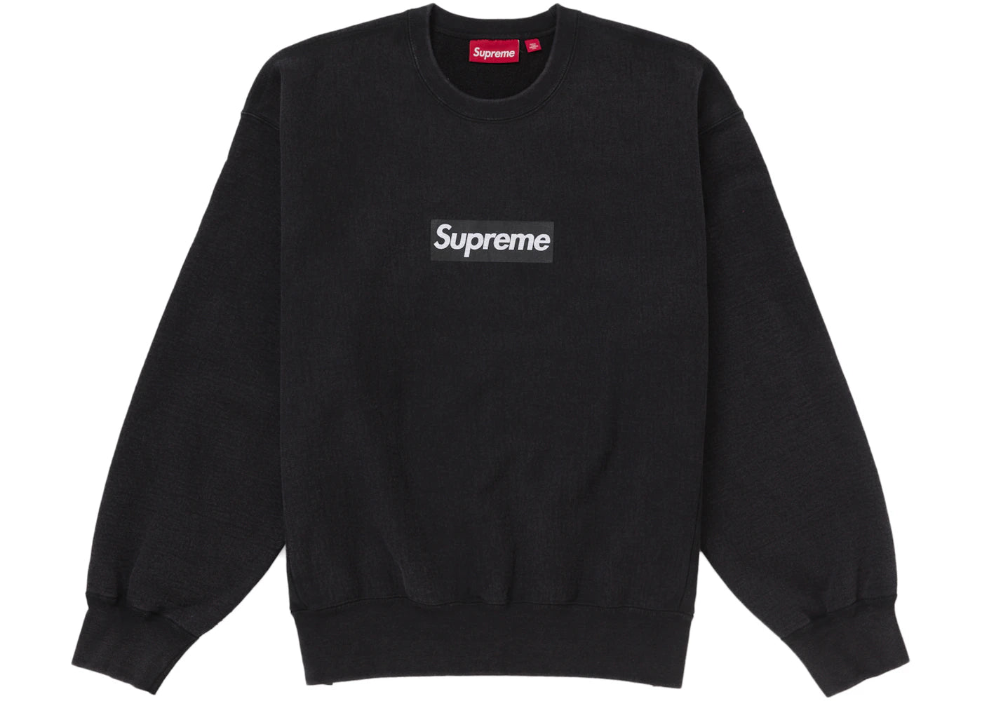 Supreme Washed Box Logo Crewneck Black - vue 360
