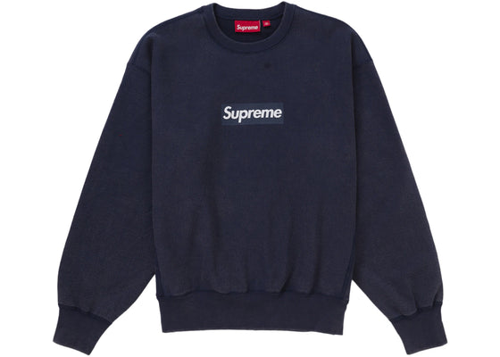 Supreme Washed Box Logo Crewneck Navy sneakers - authentic Supreme shoes