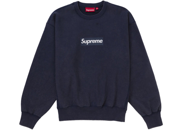 Supreme Washed Box Logo Crewneck Navy sneakers - authentic Supreme shoes