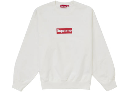 Supreme Washed Box Logo Crewneck White - authentic Supreme product