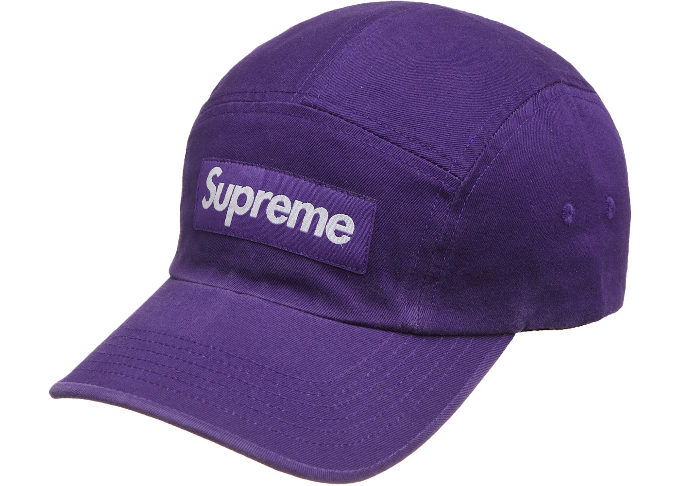 Supreme Washed Chino Twill Camp Cap (FW21) Dark Purple - vue 360