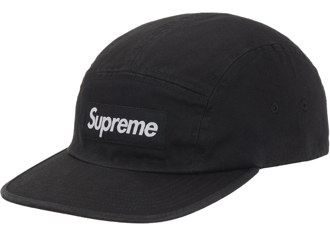 Supreme Washed Chino Twill Camp Cap (FW25) Black - vue secondaire A