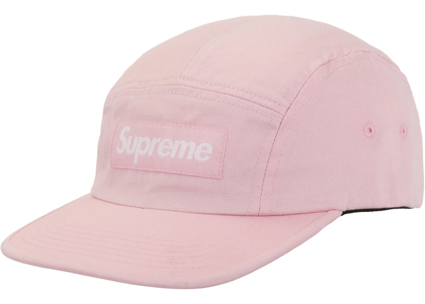 Supreme Washed Chino Twill Camp Cap (FW25) Pink - vue 360