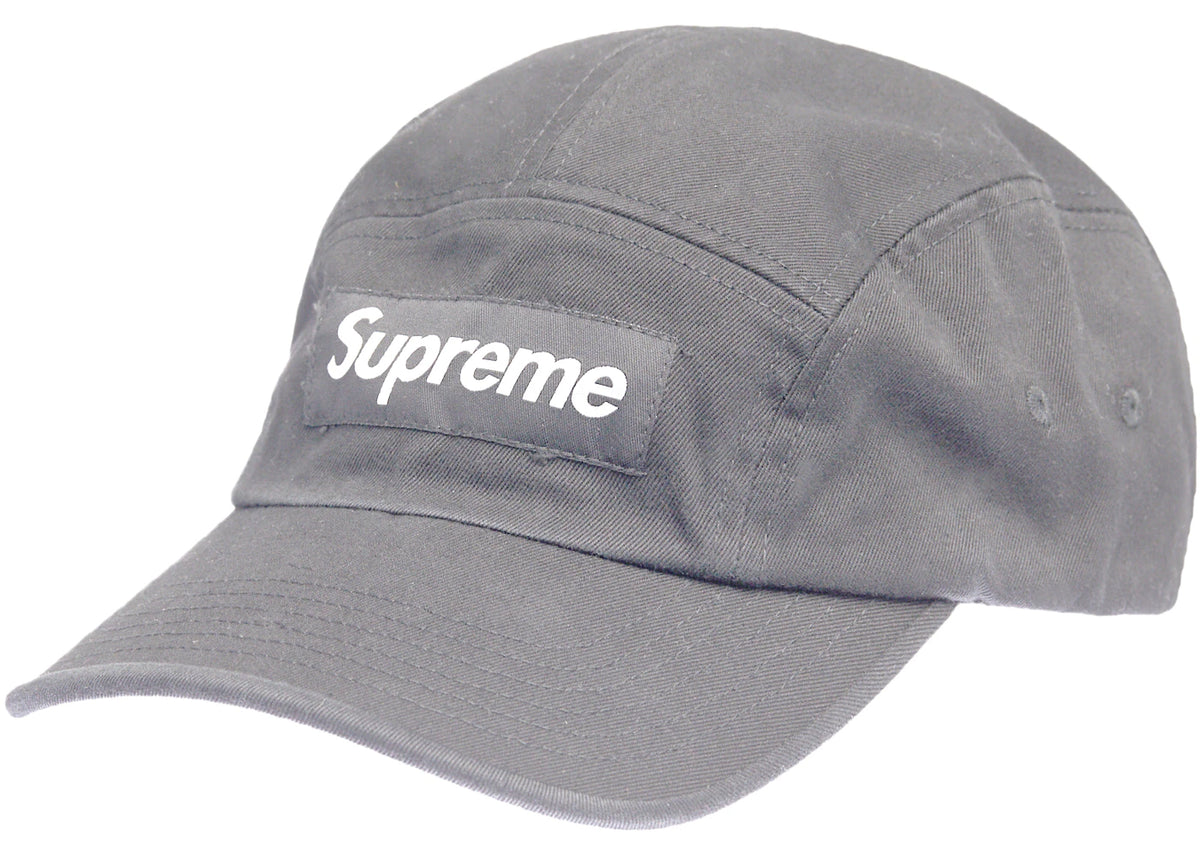 Supreme Washed Chino Twill Camp Cap Cap (SS22) Grey - vue 360