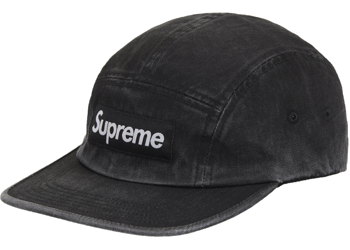 Supreme Washed Chino Twill Camp Cap (SS25) Black - vue 360