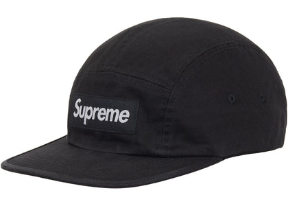 Supreme Washed Chino Twill Camp Cap (SS26) Black - product view 2