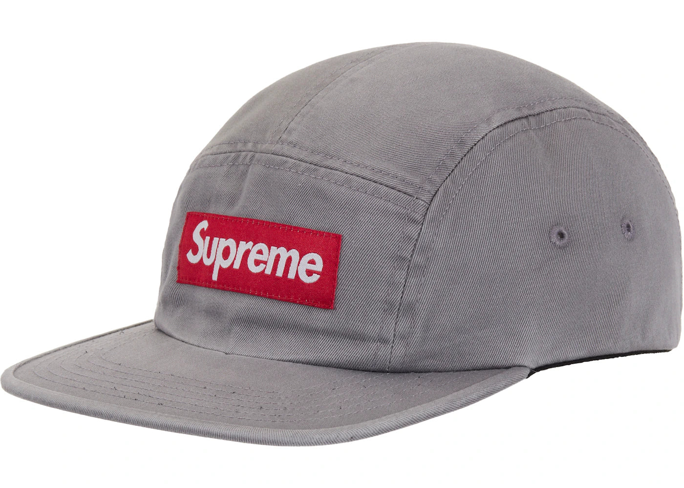 Supreme Washed Chino Twill Camp Cap (SS26) Grey - vue 360