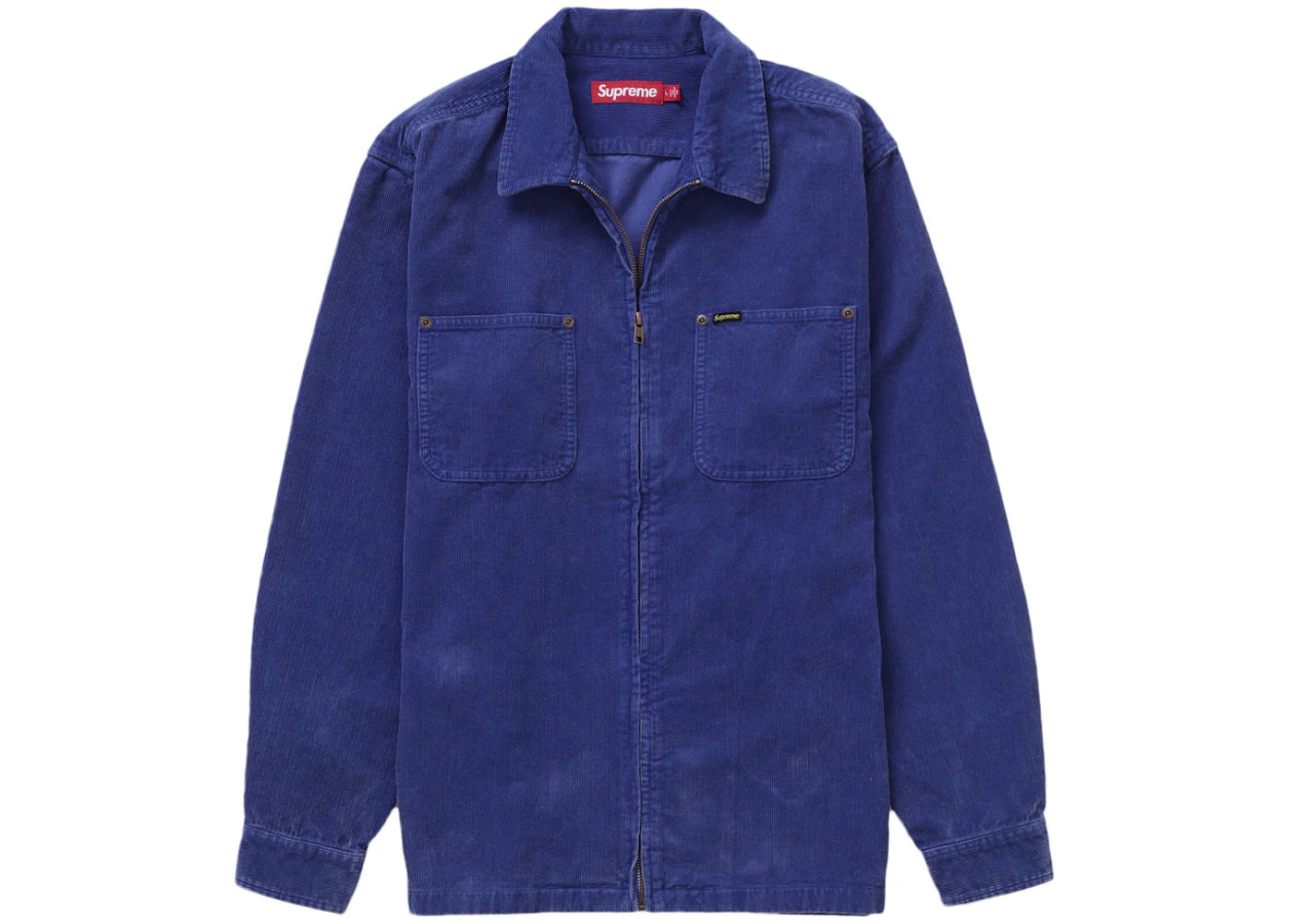 Supreme Washed Corduroy Zip Up Shirt Blue - vue secondaire B