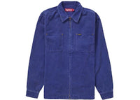 Supreme Washed Corduroy Zip Up Shirt Blue
