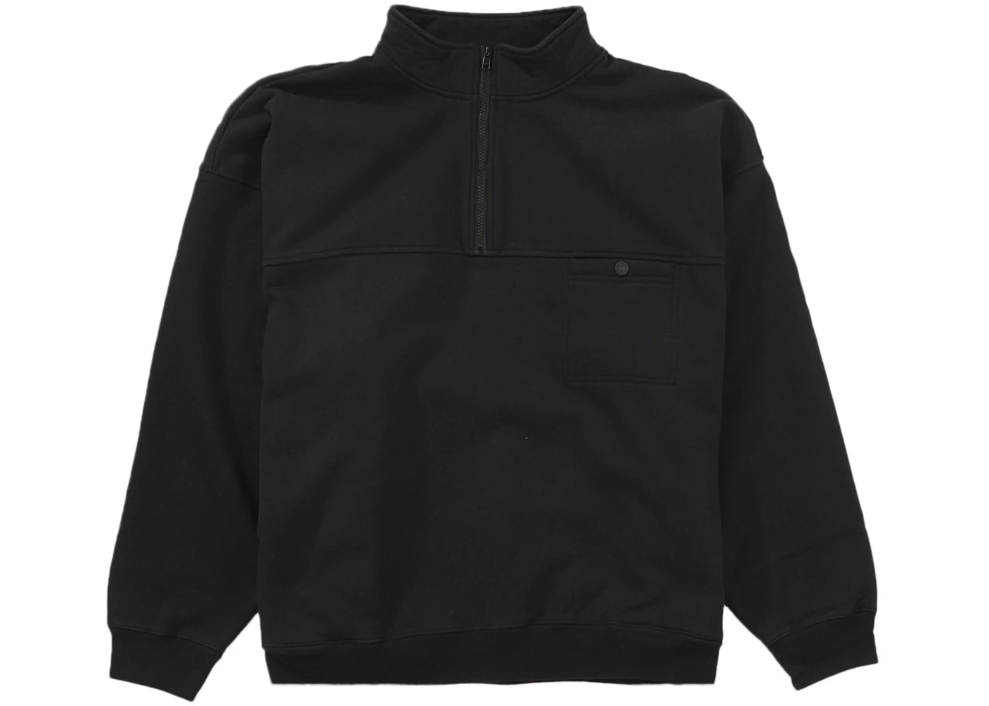 Supreme Washed Half Zip Pullover Black - vue secondaire A
