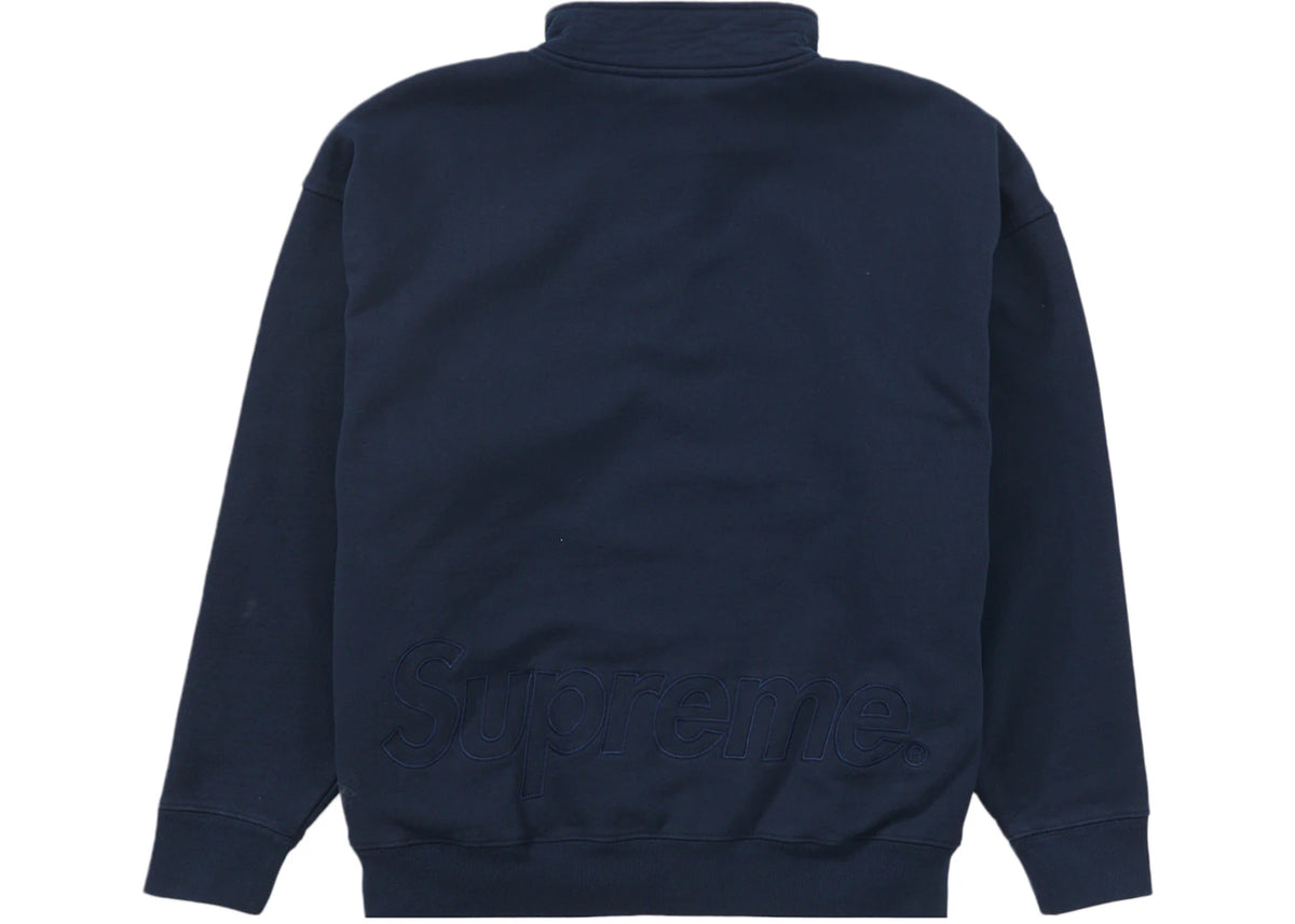 Supreme Washed Half Zip Pullover Navy - vue secondaire B