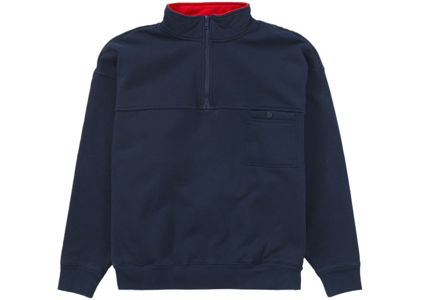 Supreme Washed Half Zip Pullover Navy - vue secondaire A