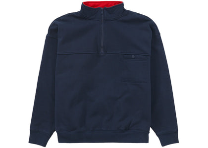 Supreme Washed Half Zip Pullover Navy - product view 2