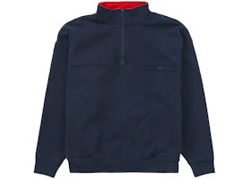 Supreme Washed Half Zip Pullover Navy
