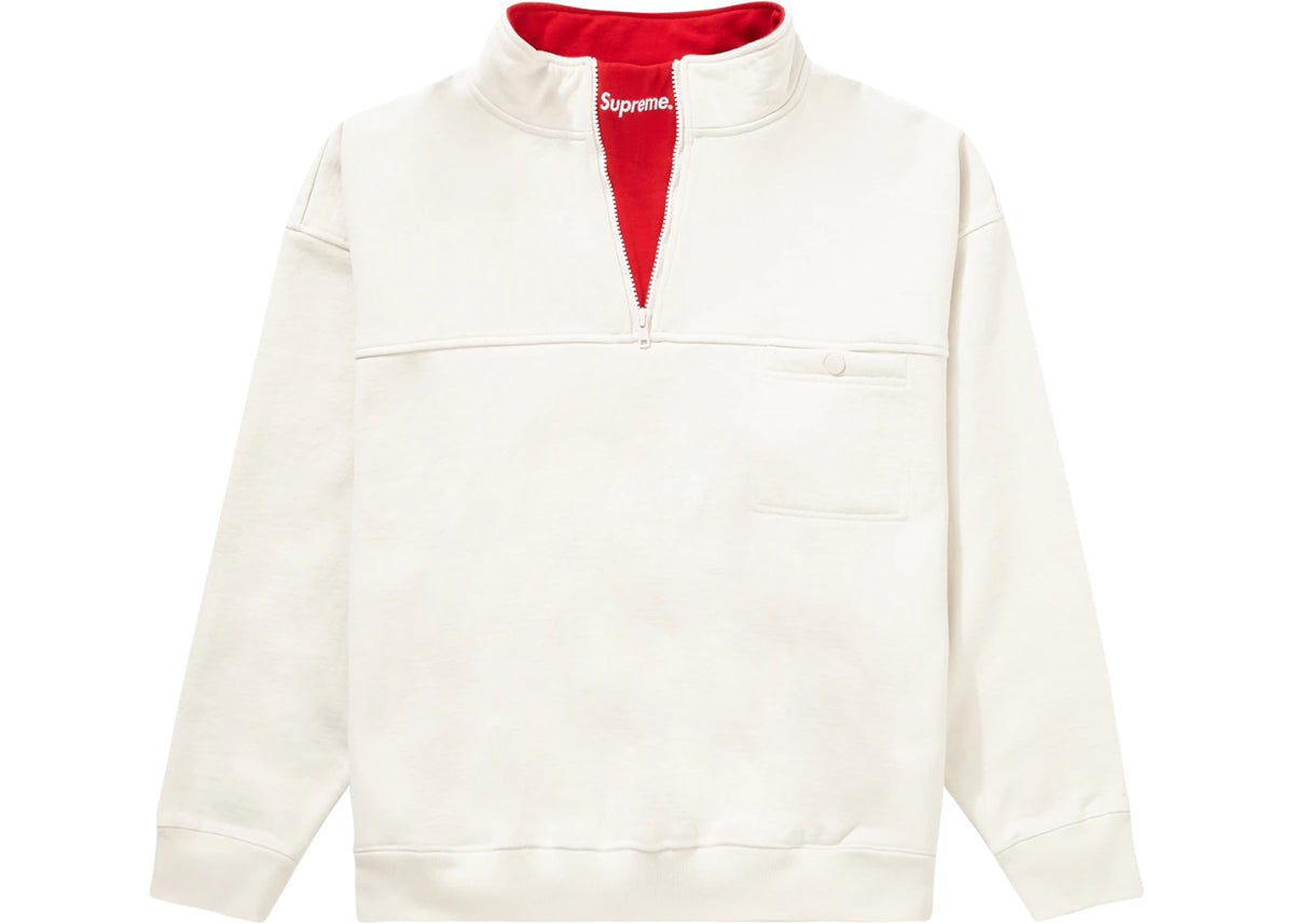 Supreme Washed Half Zip Pullover Stone - vue secondaire B