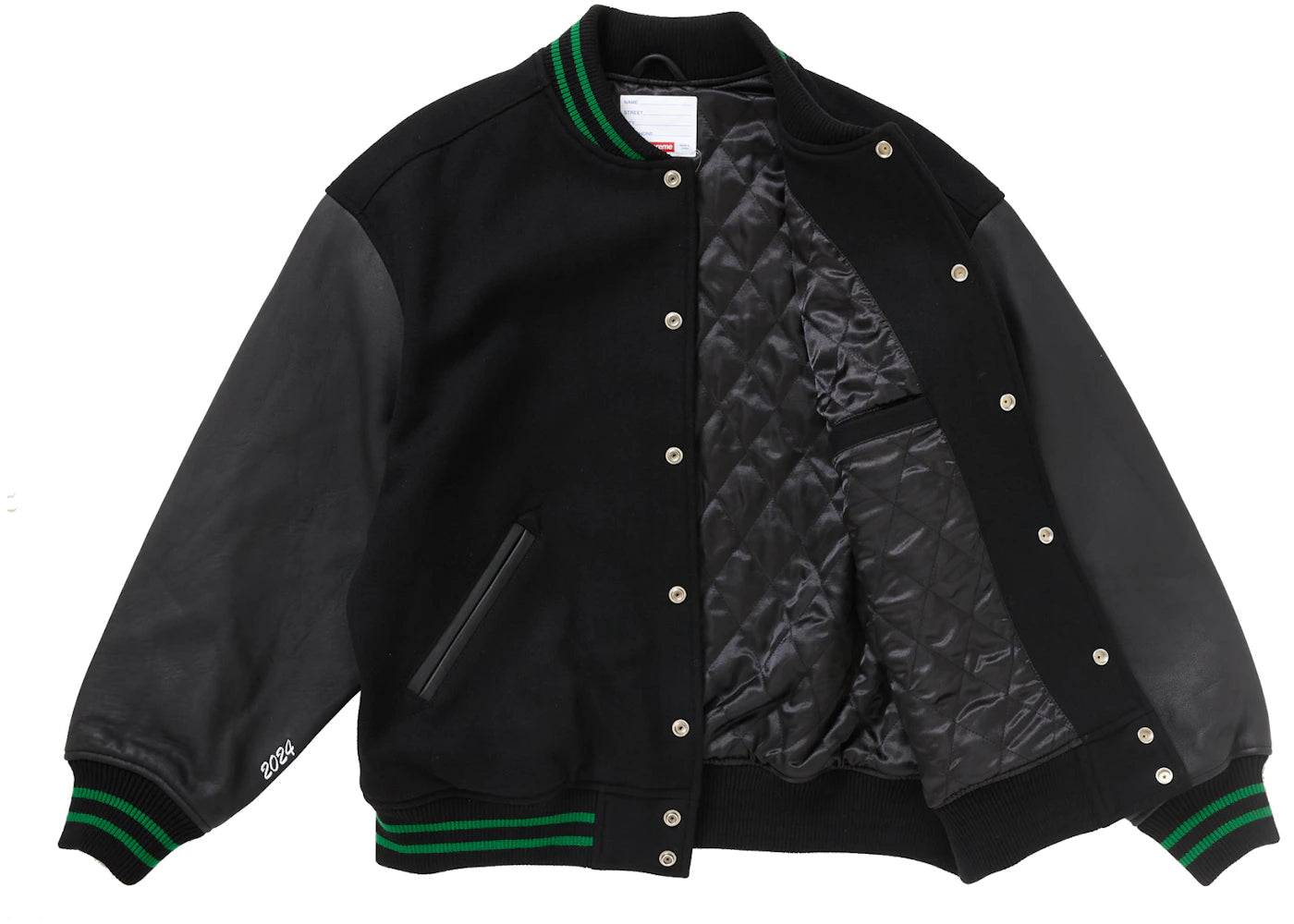 Supreme Wave Varsity Jacket Black - vue secondaire B