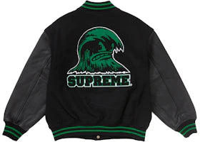 Supreme Wave Varsity Jacket Black