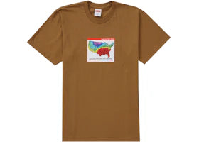 Supreme Weather Tee Brown - authentic Supreme product