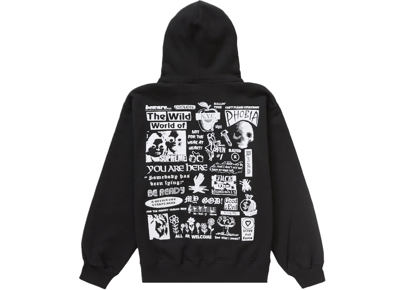 Supreme Wild Embroidered Hooded Sweatshirt Black - vue secondaire A
