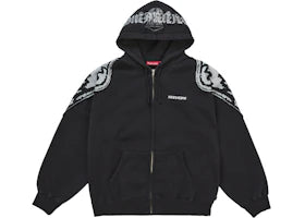 Supreme Wings Zip Up Hooded Sweatshirt (FW25) Black - vue 360