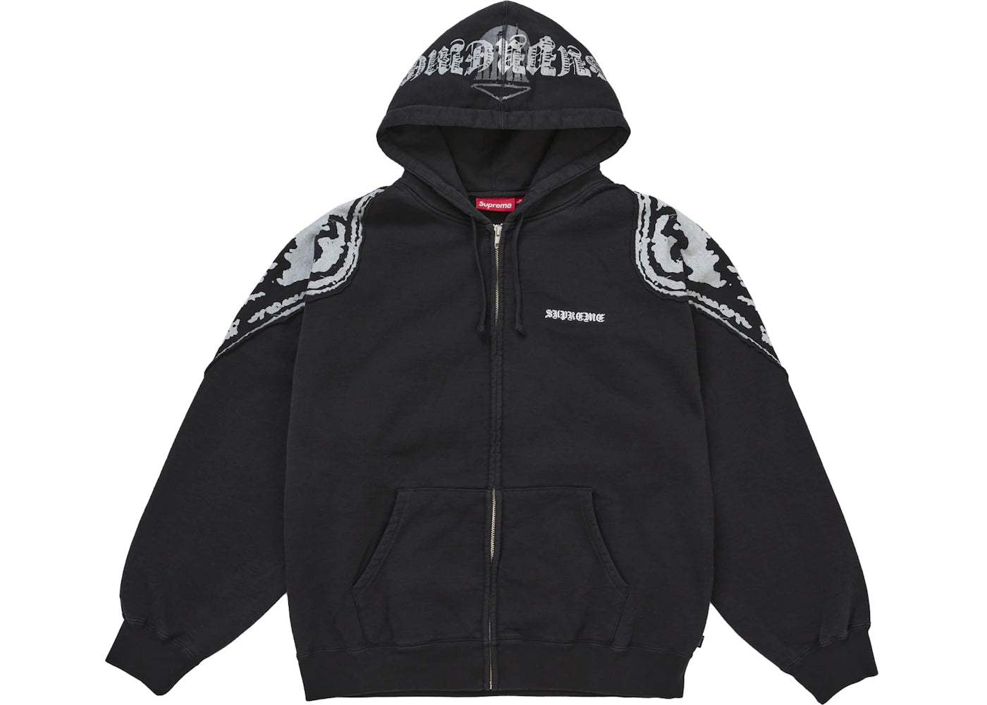 Supreme Wings Zip Up Hooded Sweatshirt (FW25) Black - vue secondaire A