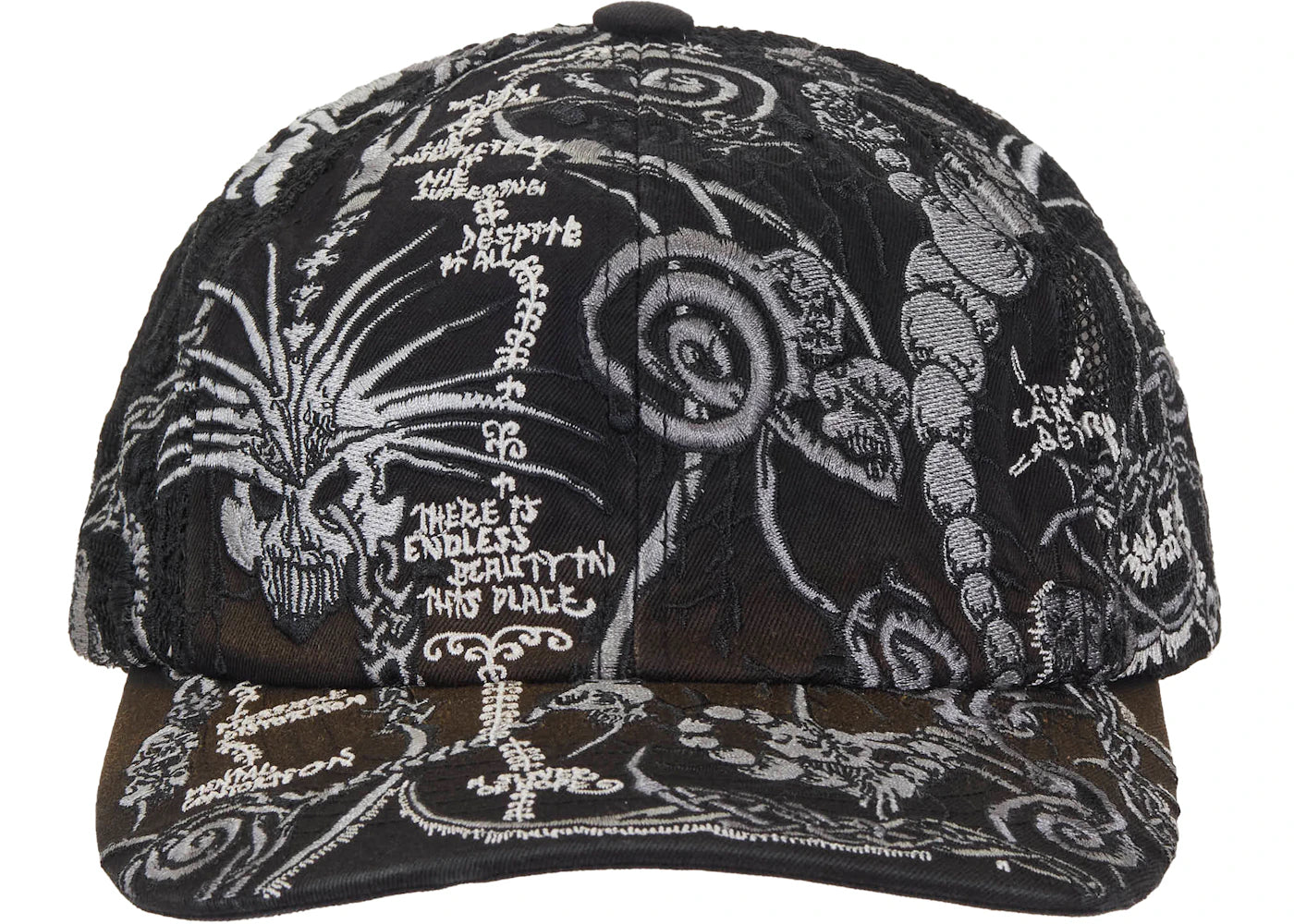 Supreme Wombat Embroidered Mesh Back 6-Panel Black - vue secondaire B